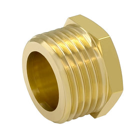 Hooshing brass end cap demonstrating water flow control in a hose line
