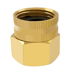Hooshing 3/4 GHT to 3/4 NPT compatibility in a brass adapter.