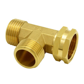 Hooshing brass garden hose tee fitting with 3/4 inch female port for versatile connections.