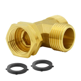 Hooshing brass tee fitting with swivel joints for leak-free garden connections.