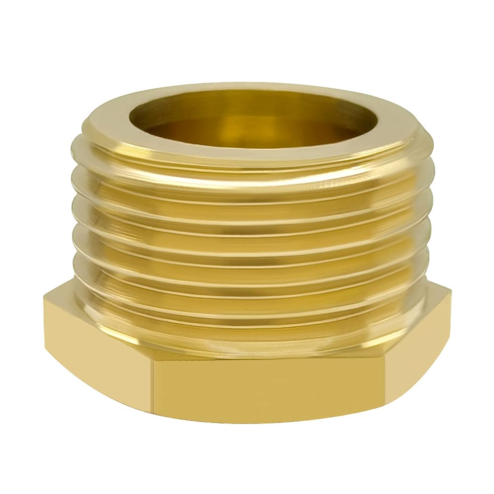 Hooshing brass GHT end cap on an outdoor faucet to prevent leaks