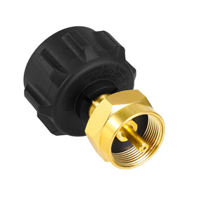 Hooshing propane refill adapter with brass valve for easy 1lb bottle refills.