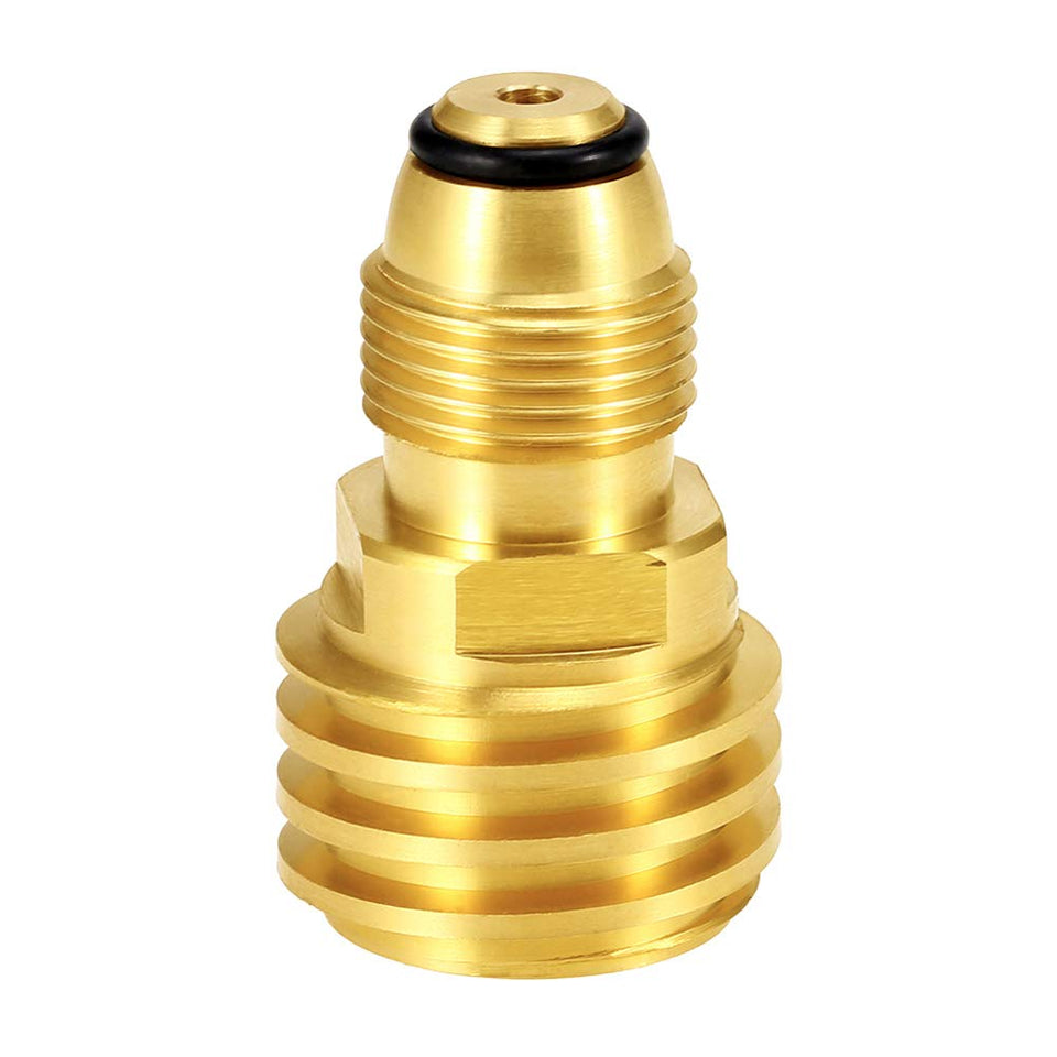 Hooshing POL-to-QCC1 adapter connection secured for outdoor grilling.