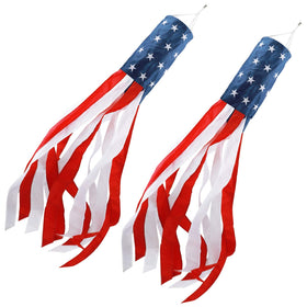HOOSUN 40-inch American flag windsock fluttering in breeze for outdoor decor
