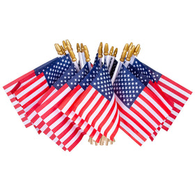 HOOSUN American flag on a stick for outdoor yard display and patriotic decor.
