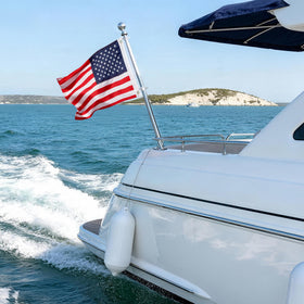 HOOSUN nylon flag showing four row stitch reinforcement
