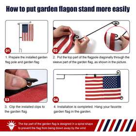 HOOSUN flag holder shown with easy-assembly setup.