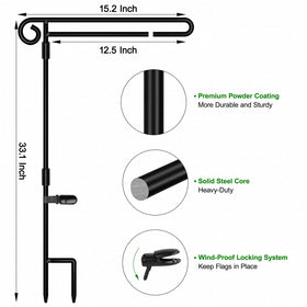 HOOSUN flag stand double hoop top prevents flag loss in wind.