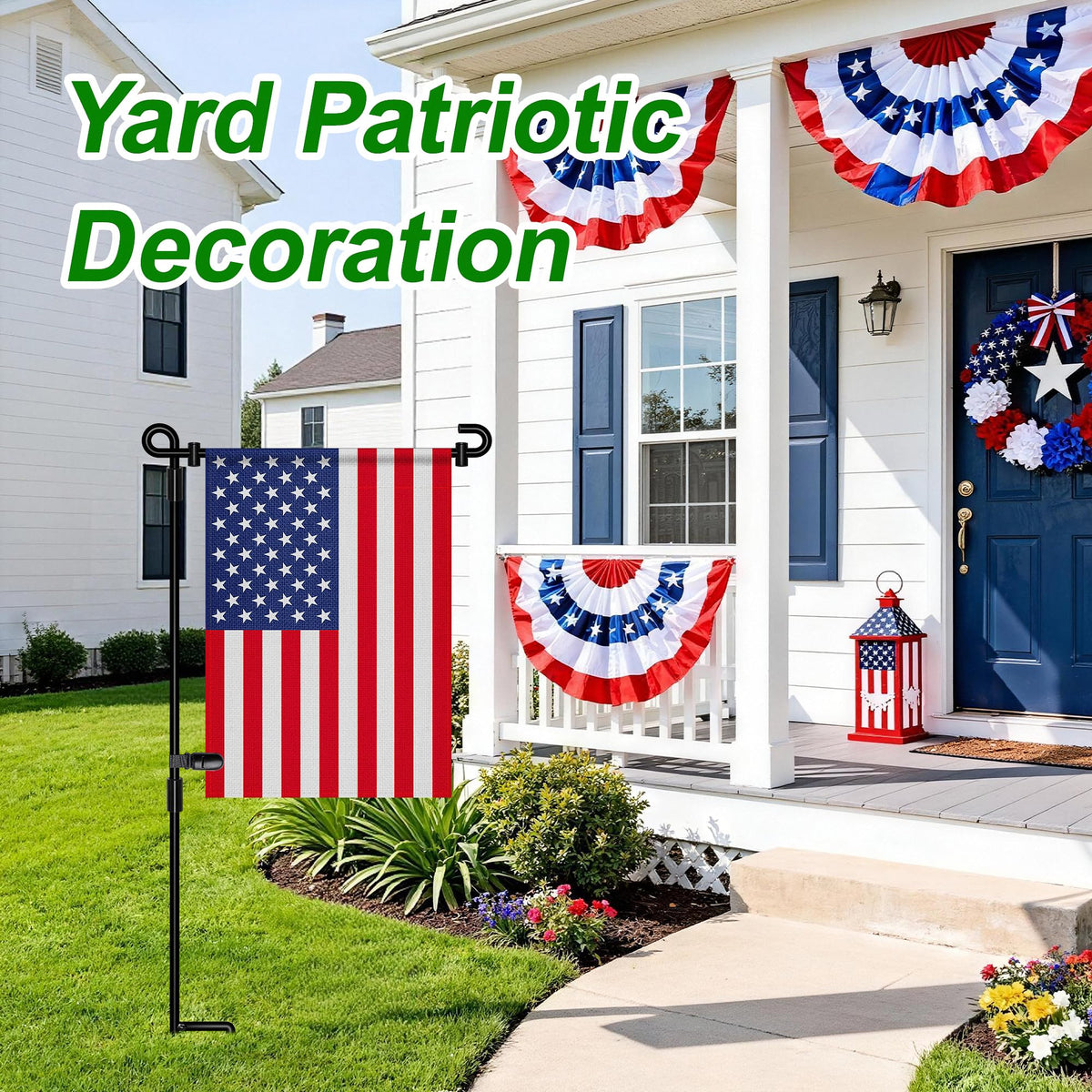 Hoosun garden flag stand collapsible pole for easy storage.
