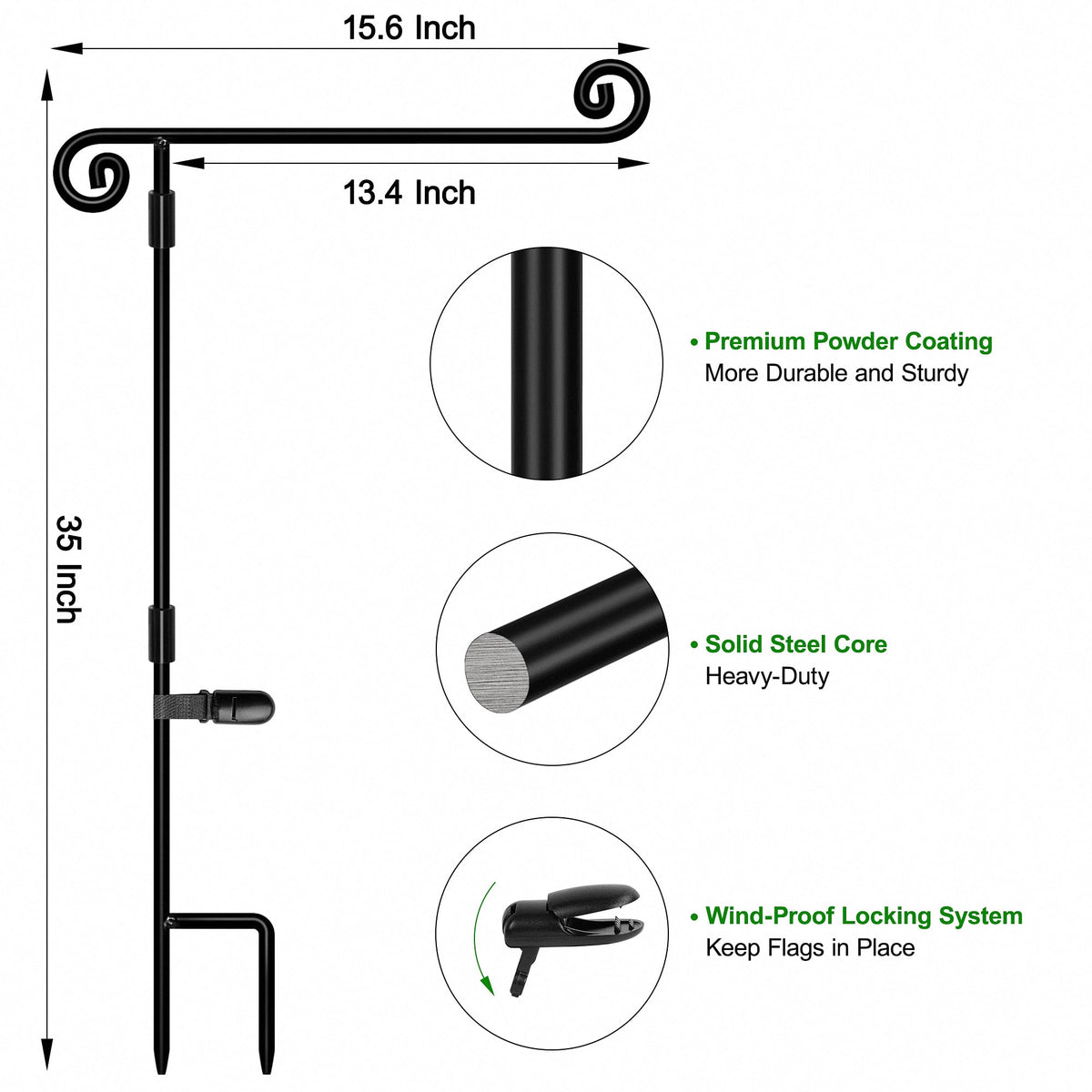 HOOSUN collapsible pole demonstrates easy storage after flag season