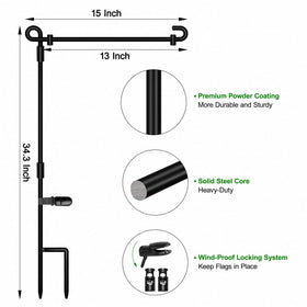 Hoosun flag stand with adjustable spring stoppers for different poles.