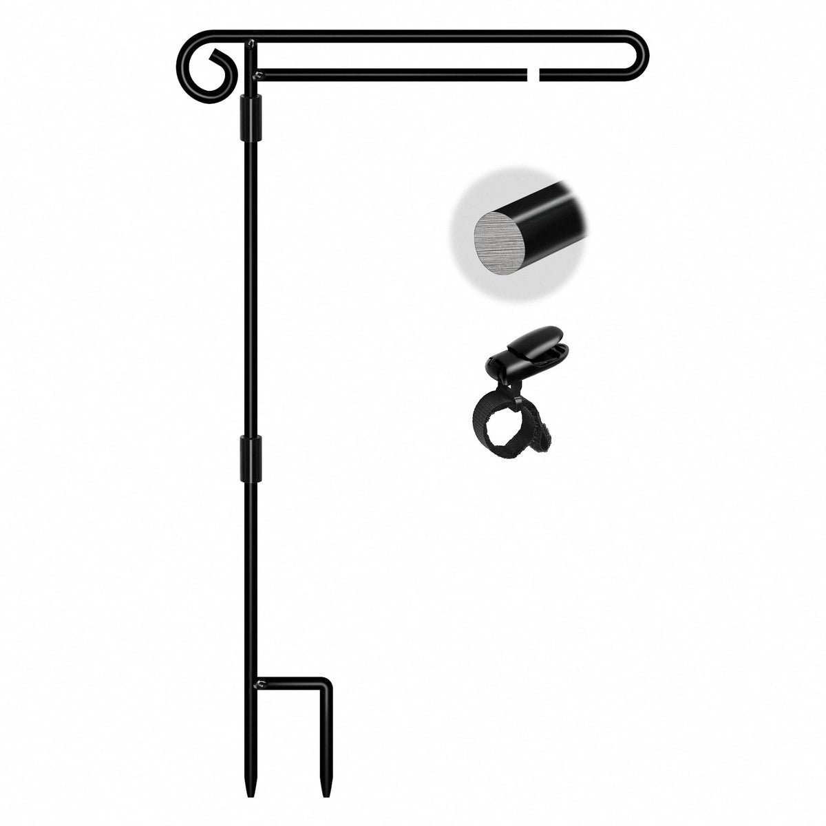 HOOSUN garden flag stand with sturdy base keeps outdoor flags secure in windy conditions.