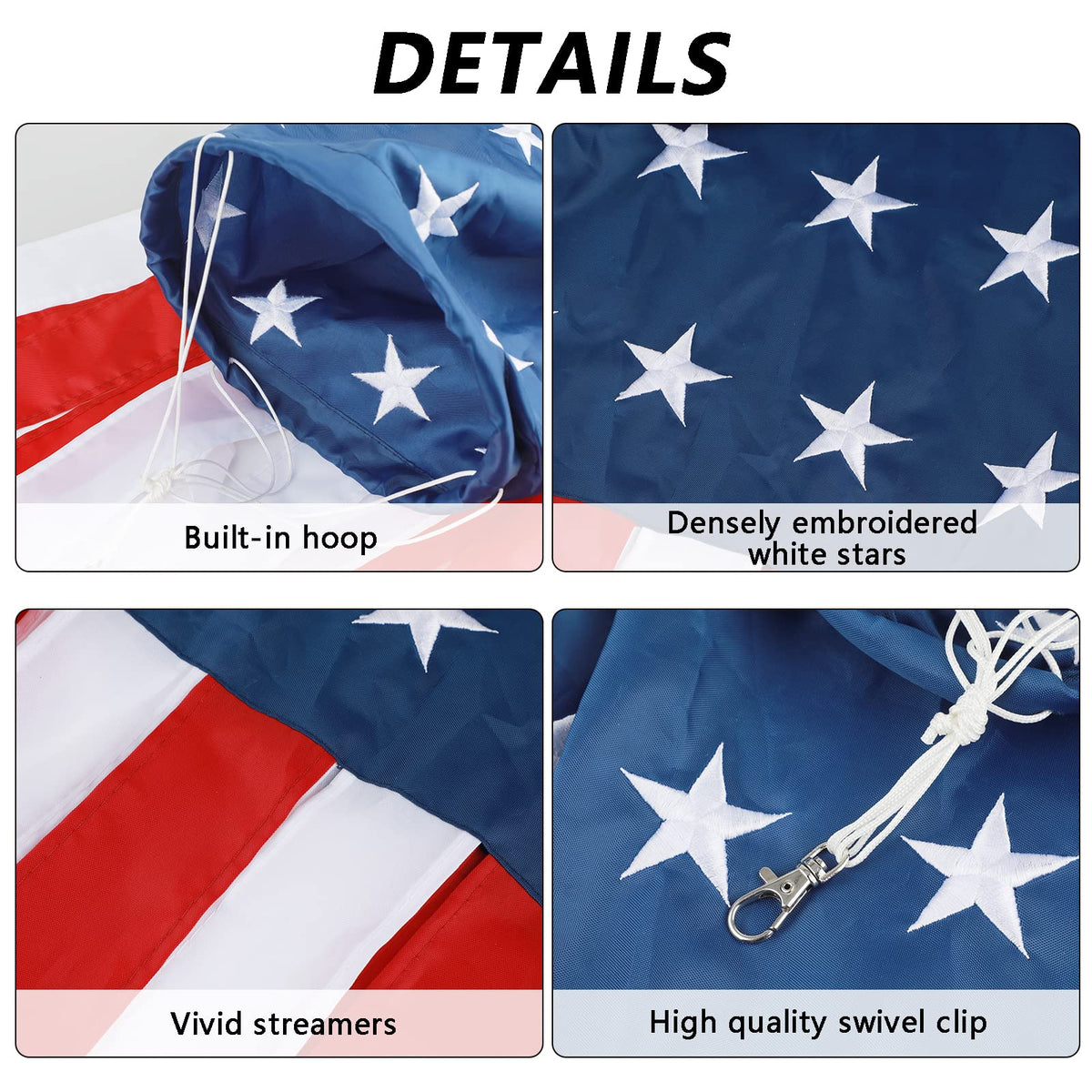 HOOSUN heavy-duty nylon windsock resists UV and rain.