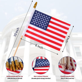 HOOSUN patriotic flags on sticks for yard decoration and events.