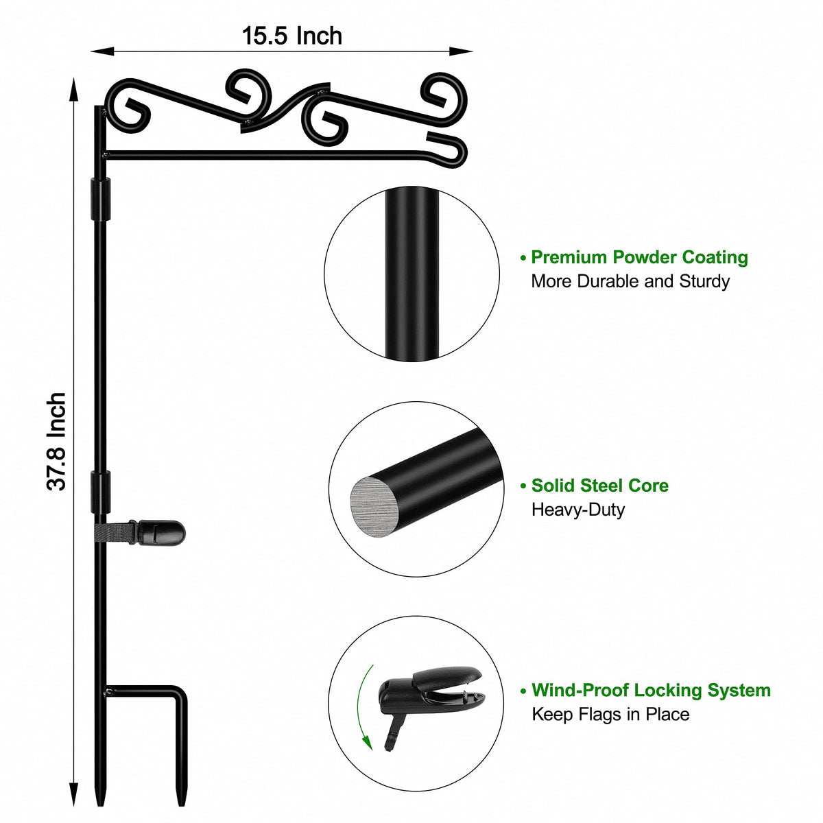 Tiger wind clip keeps flags secure on HOOSUN stand