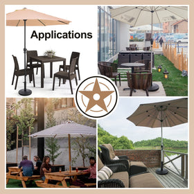 Hooyeatlin sturdy base keeps patio umbrellas upright on lawn, deck, or poolside