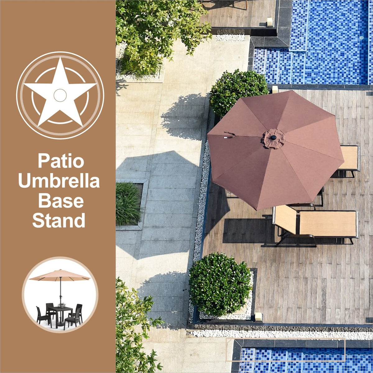 Hooyeatlin universal pole fit for 1.5–1.9 inch umbrellas