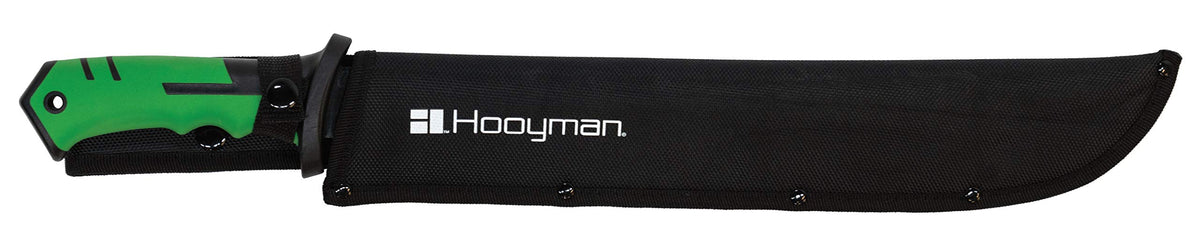 Hooyman bush machete belt sheath protects the blade during rugged outdoor tasks.
