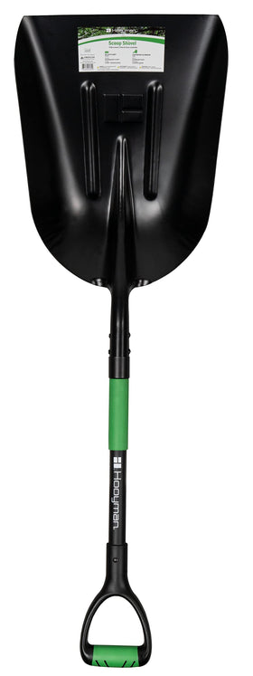 Hooyman scoop shovel no-slip H-Grip on ergonomic handle for secure grip