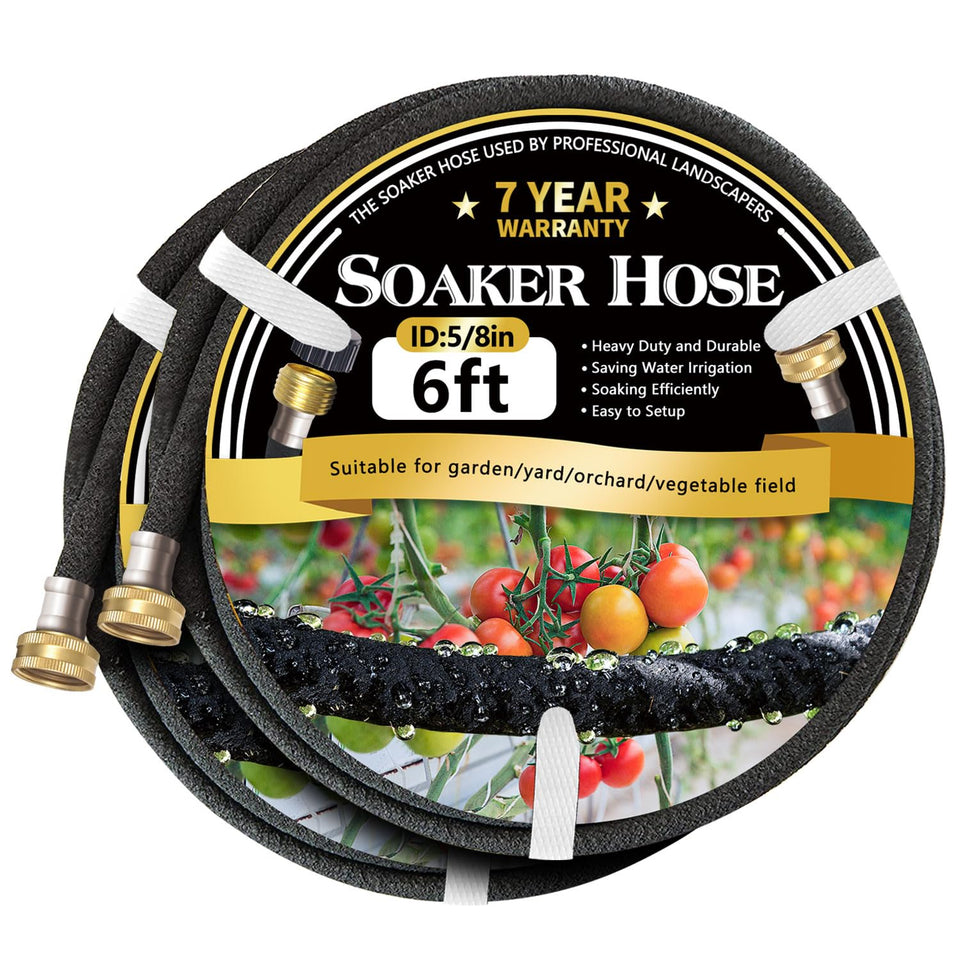 Hopegiver soaker hose with leak-proof brass connectors for durable watering.