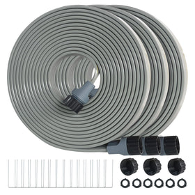 Hopegiver sprinkler soaker hose 50ft 3-pack cover for even lawn watering.