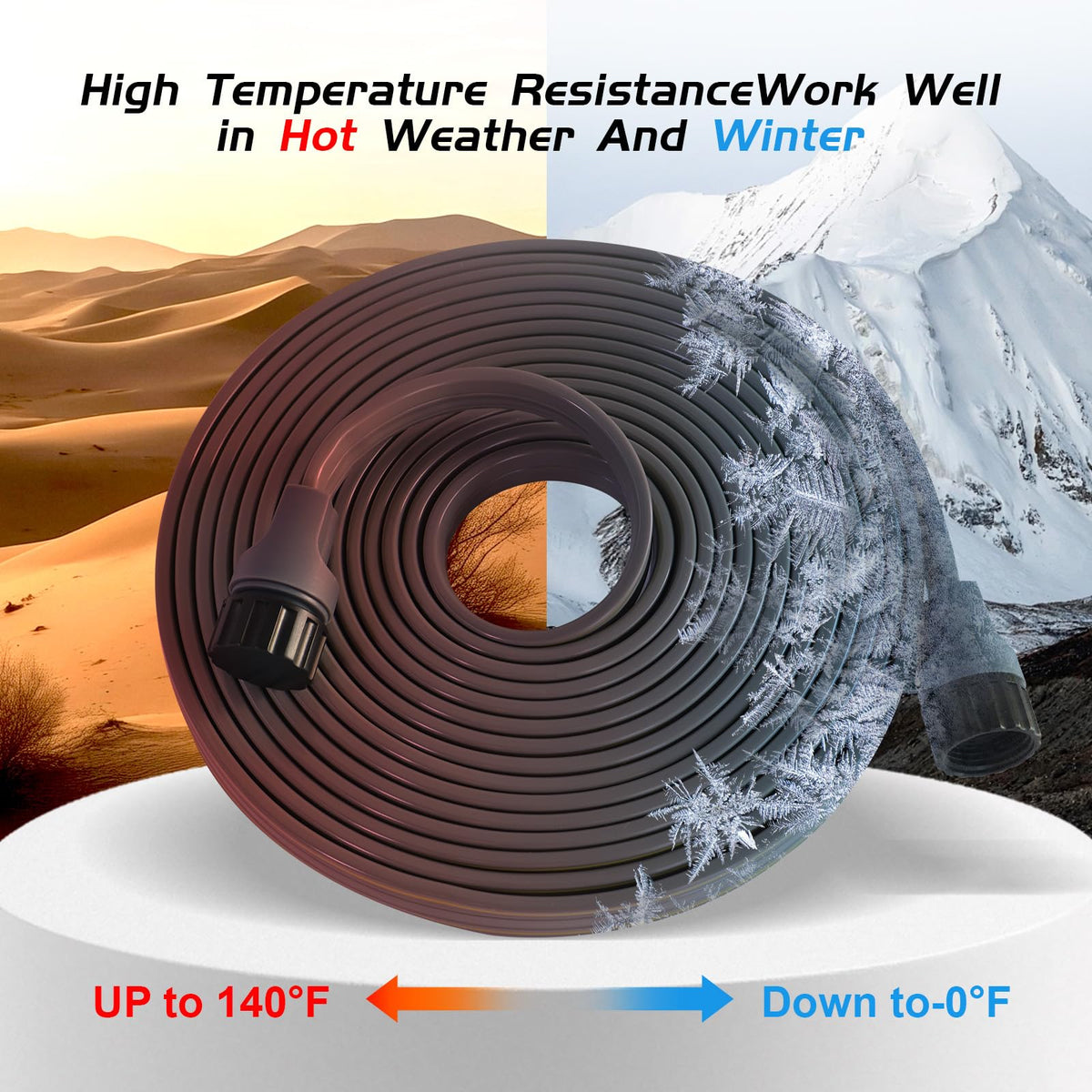 Three-quarter-inch connector makes setup quick with standard hoses.