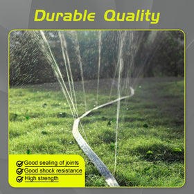 Three-tube design provides uniform water distribution across garden beds.