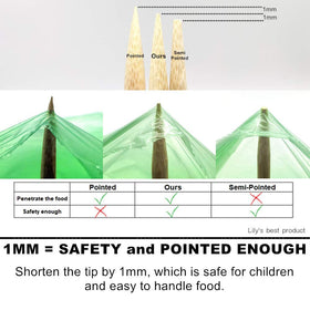 HOPELF 100-pack of natural bamboo skewers for camping and outdoor cooking