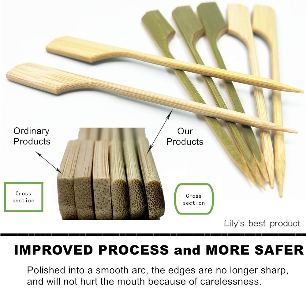 HOPELF 7-inch bamboo paddle pick for fruit kabobs, sturdy and attractive