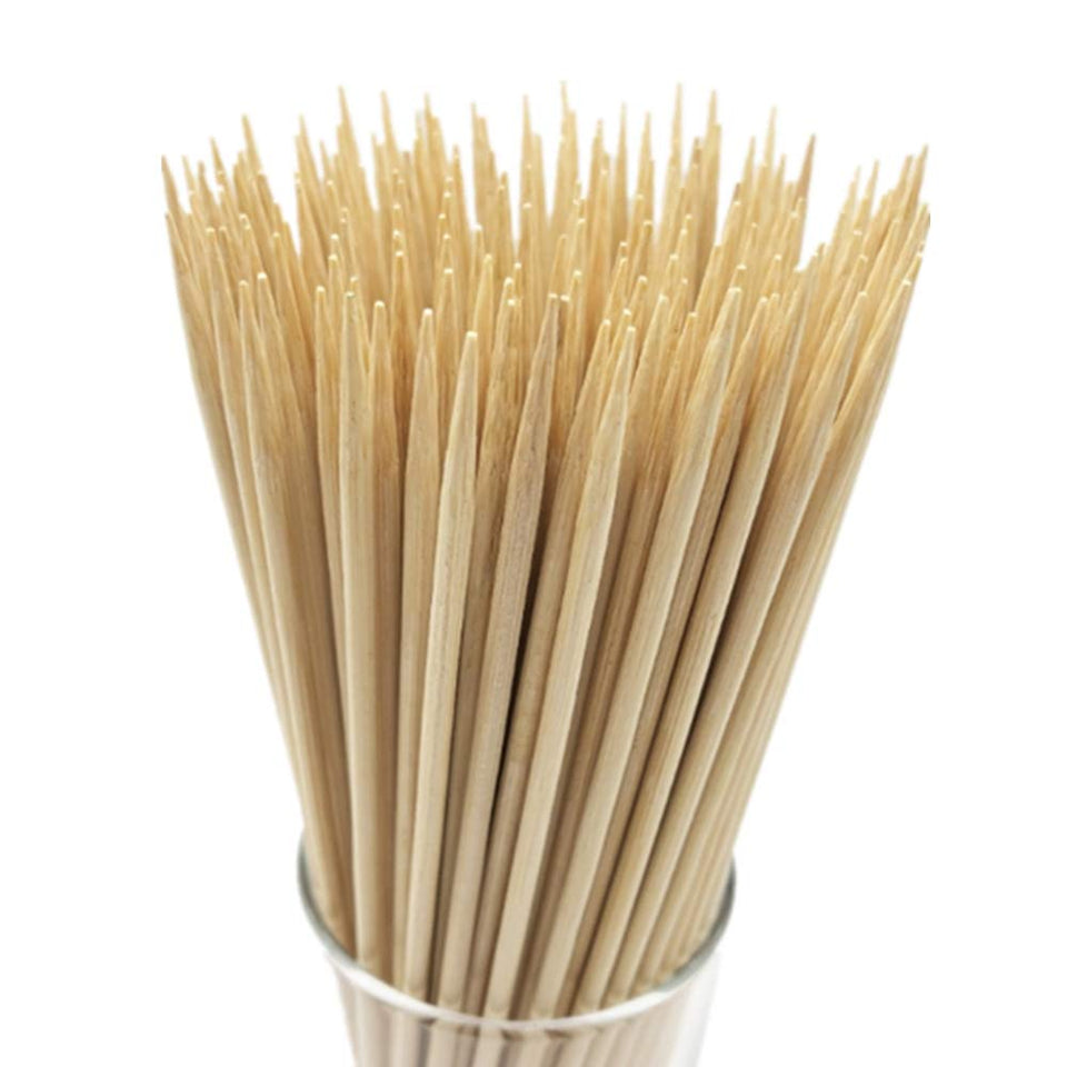 HOPELF 8-inch bamboo skewers for BBQ with strong 4mm thickness