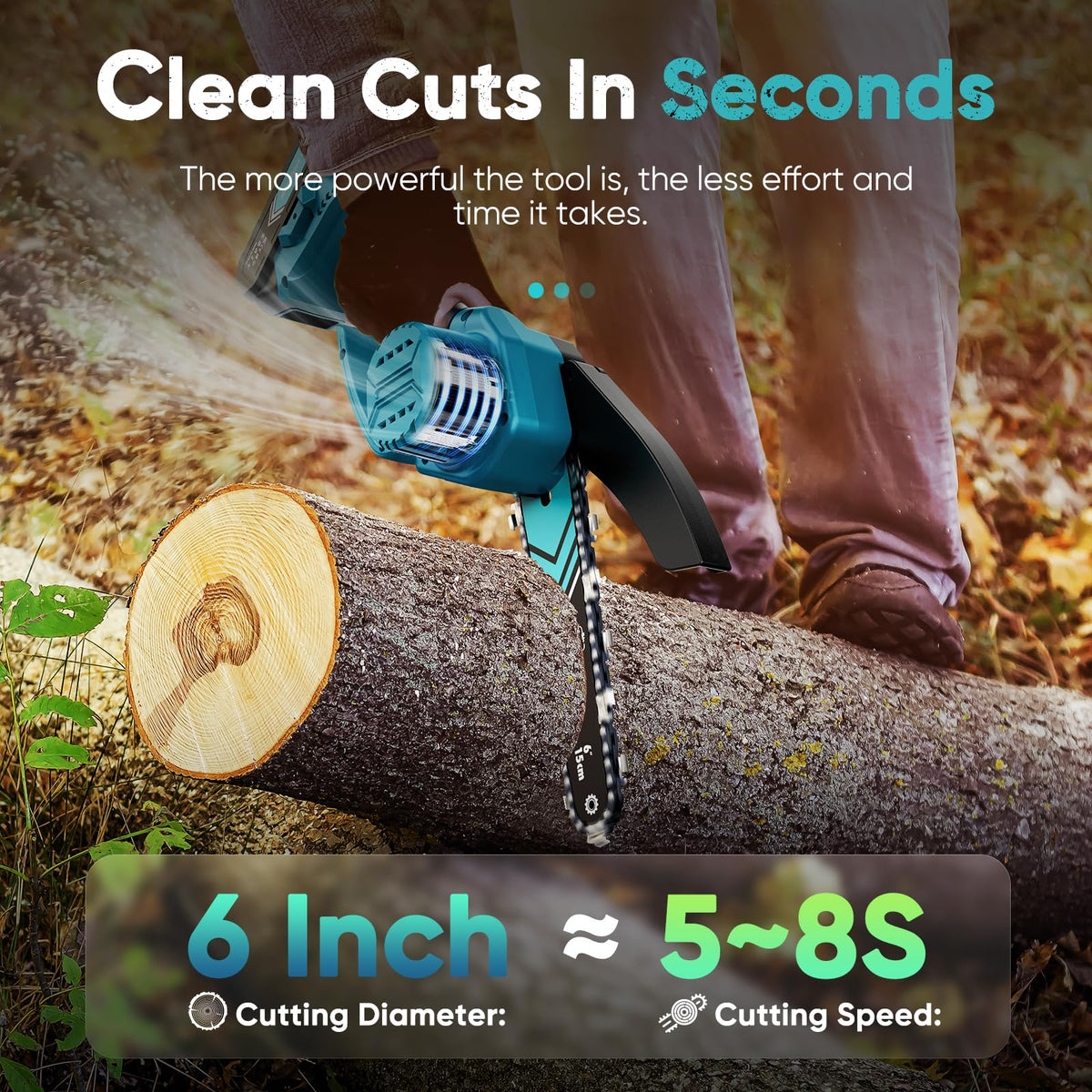 HOPTO Mini Chainsaw with two batteries enabling longer cordless sessions.