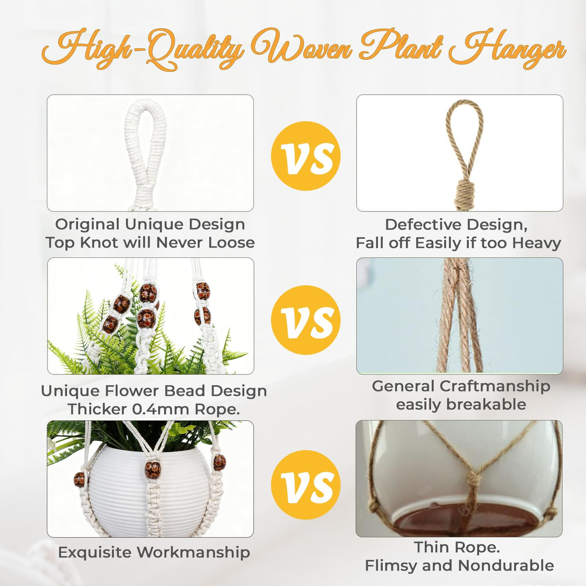 HOREAKHJ ivory macrame hanger brings bohemian chic to any space.