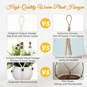 HOREAKHJ ivory macrame hanger brings bohemian chic to any space.