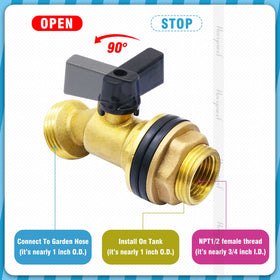 Horiznext brass spigot with garden hose connection for reliable watering.