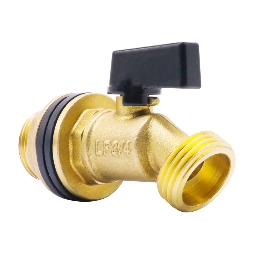 Horiznext rain barrel spigot kit brass assembly enabling easy outdoor water access.