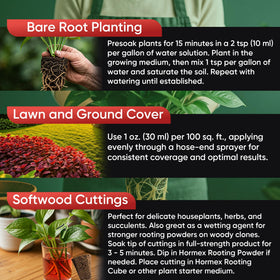 Hormex used in hydroponics to improve nutrient uptake.