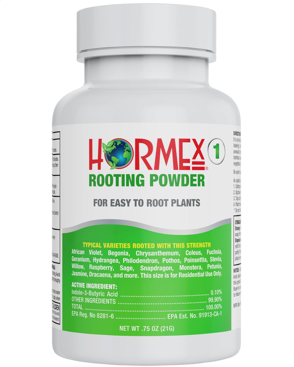 Hormex Rooting Powder dip prepares cuttings for quicker rooting.