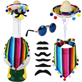 Horolam Mexican Porch Goose with sombrero adds festive curb appeal to your yard