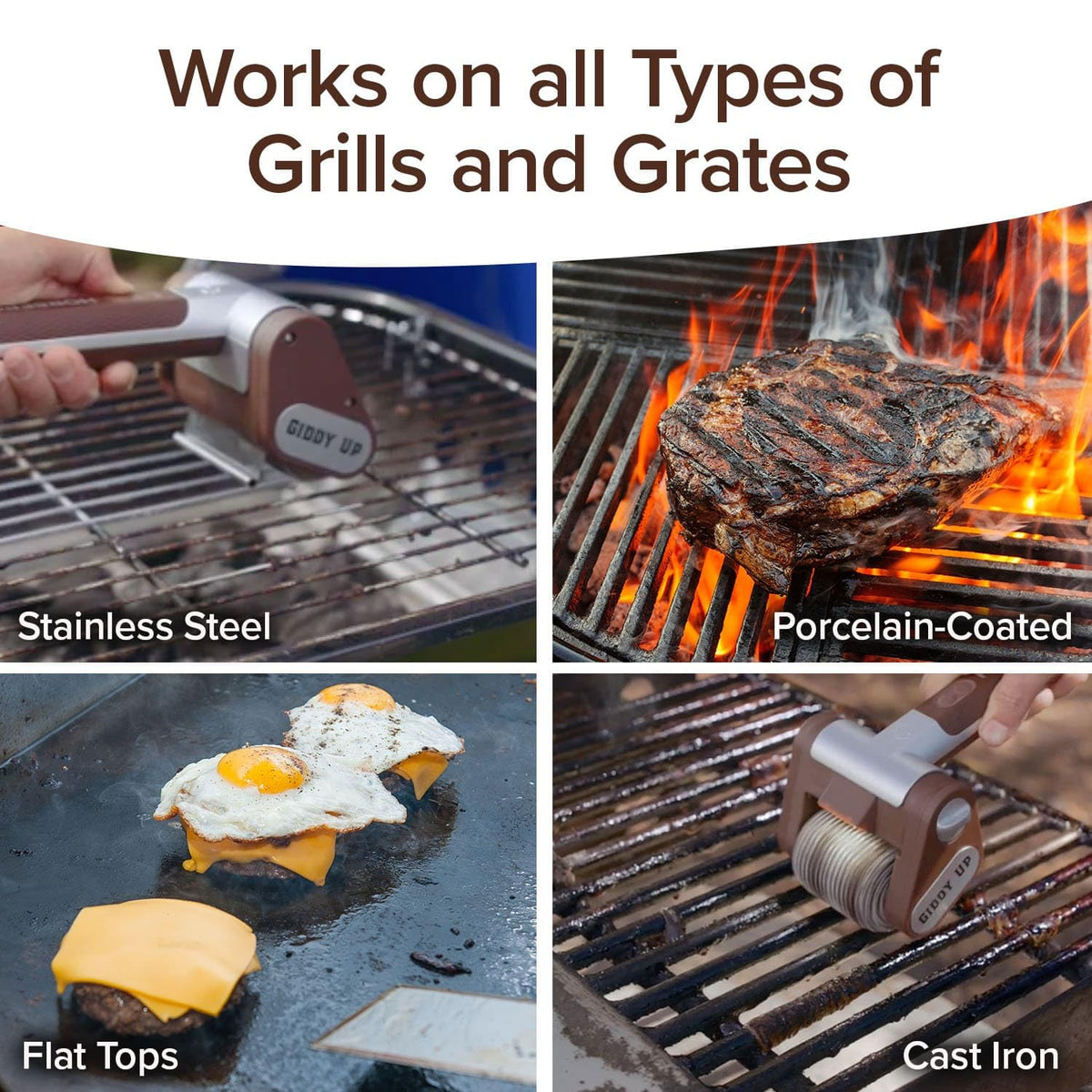 Horsepower Giddy Up kitchen-grade durability for long-lasting grill care.