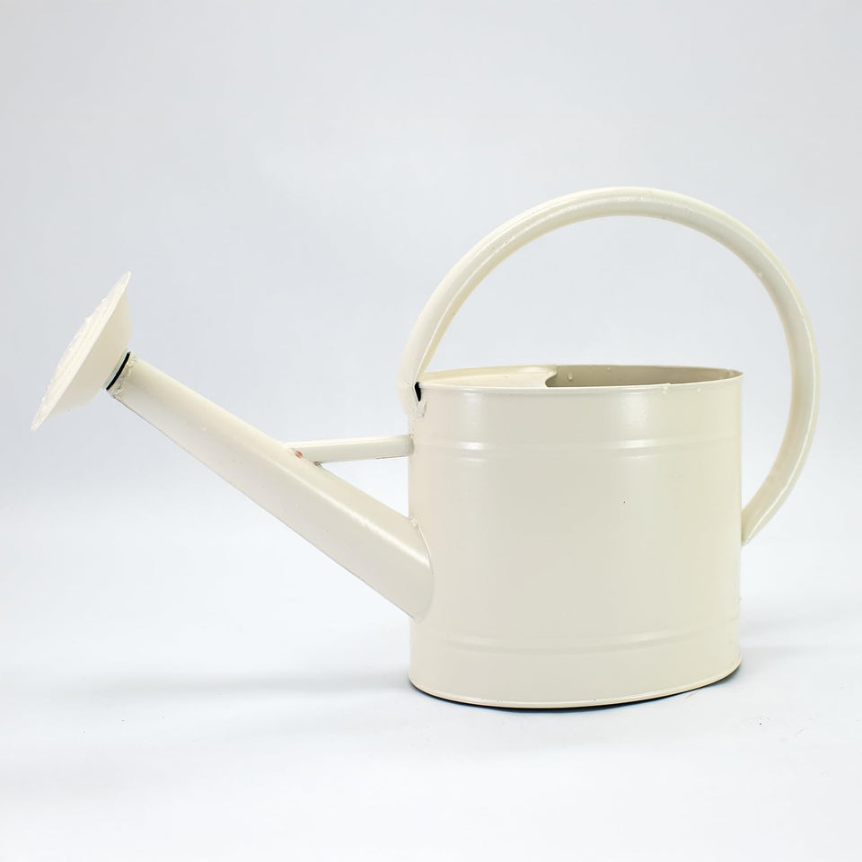 HORTICAN 1.3 gal watering can with matte cream finish for stylish indoor watering