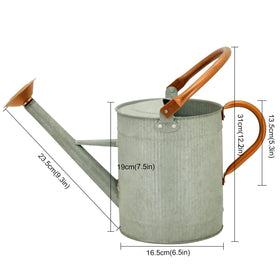 HORTICAN farmhouse galvanized watering can adds rustic charm to outdoor spaces.