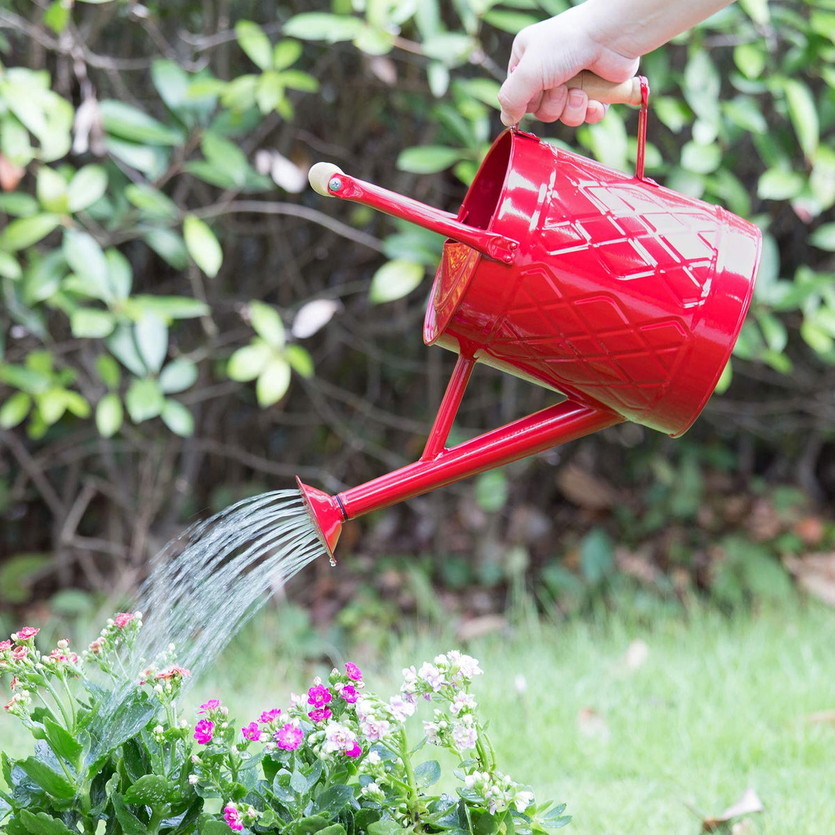 HORTICAN galvanized finish complements garden decor, suitable for indoor or outdoor display.