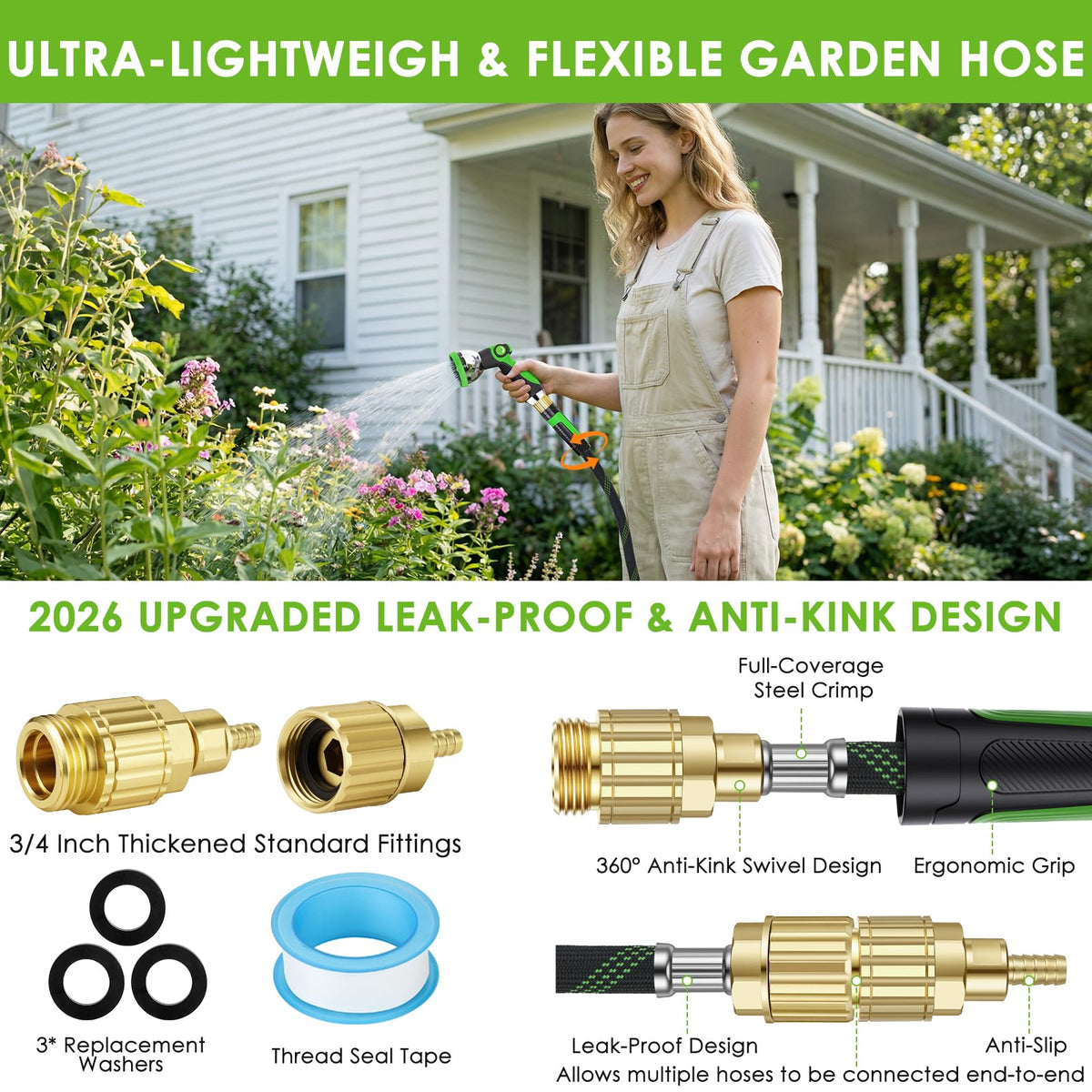HORTICORA 5-layer inner tube enhances flexibility while resisting wear.