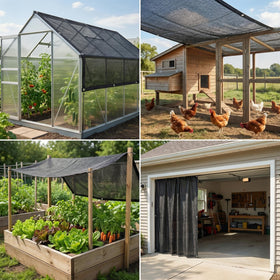Carport or pool area shade using Hortifan cloth to reduce sun exposure