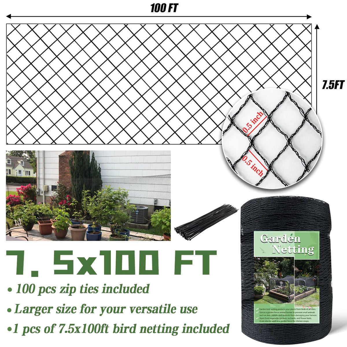 HORTIFAN garden fence netting deters wildlife and protects vegetables