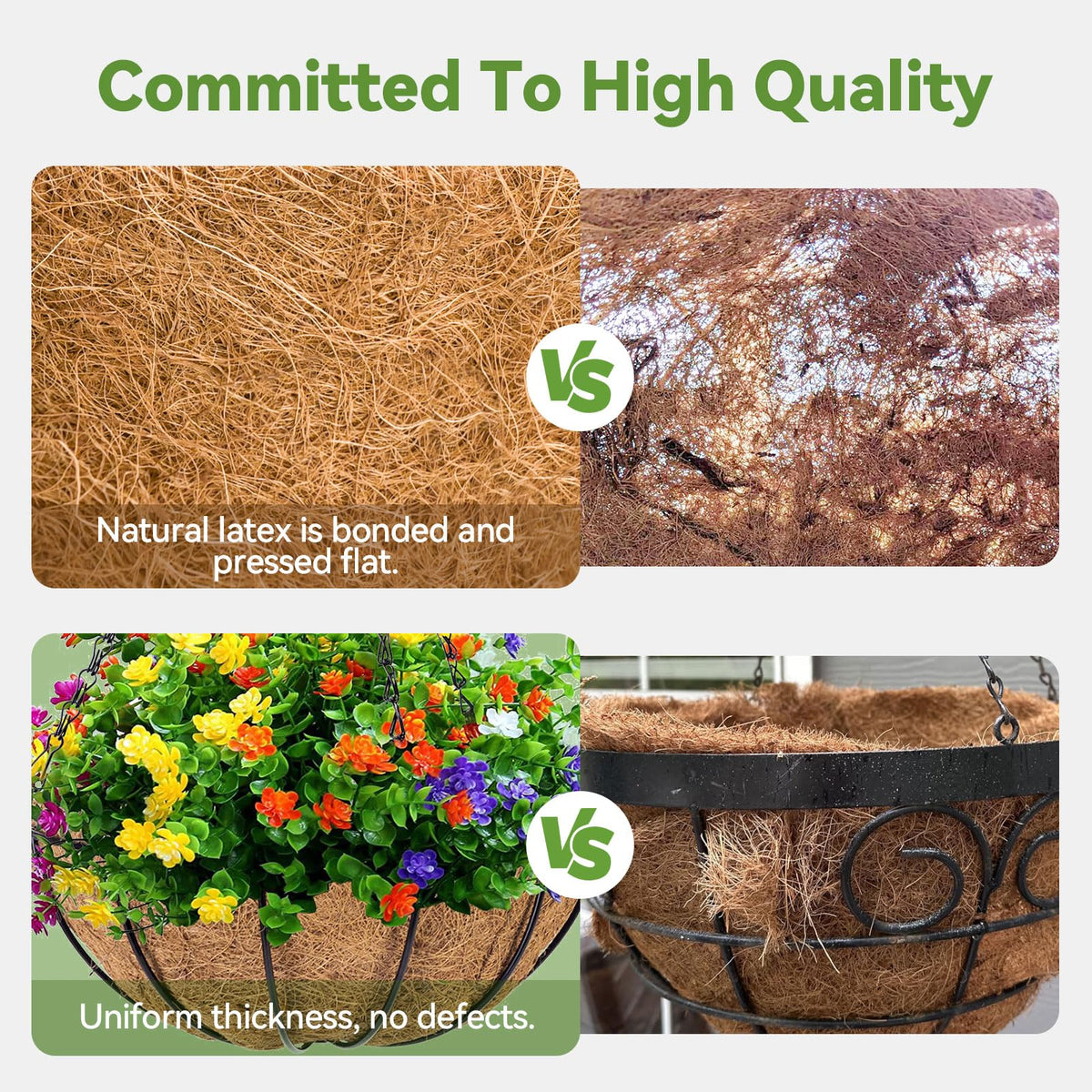 Breathable coconut fiber promotes healthy soil aeration around roots.