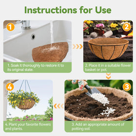 Durable, moisture-retentive liner helps protect soil under sun and wind.
