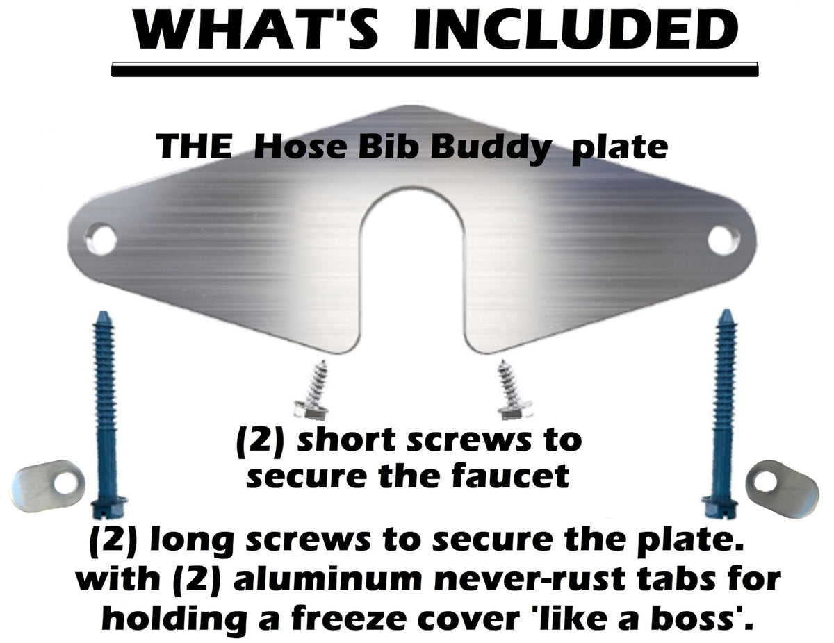Hose Bib Buddy universal-fit design works on brick or siding.