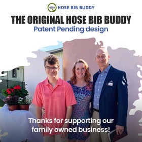 Hose Bib Buddy made in the USA for durable faucet support.