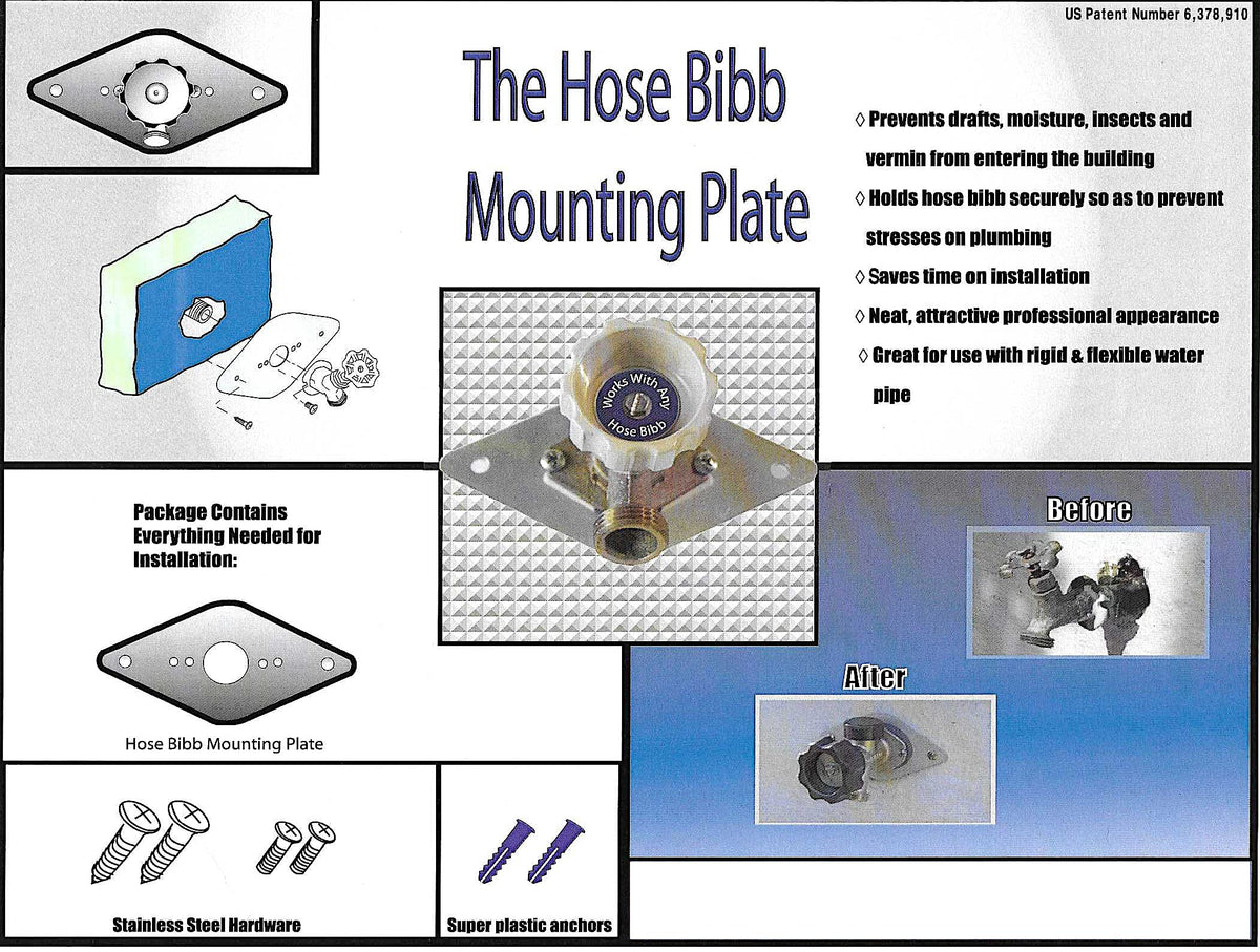 Hose Bibb Mounting Plate installation process demonstrating secure mounting.